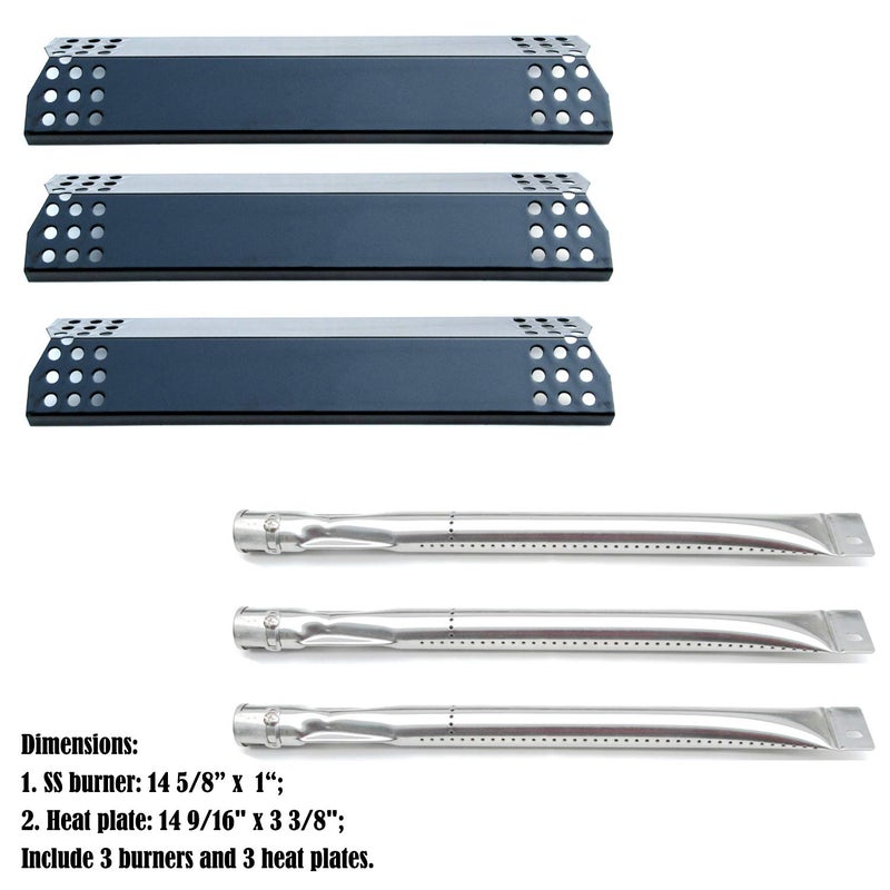 Direct Store Parts Kit DG255 Replacement for Sunbeam,Nexgrill,Grill Master 720-0737 720-0697 Gas Grill Repair Kit (3-Pack) Stainless Steel Burners & Porcelain Steel Heat Plates - Image 2
